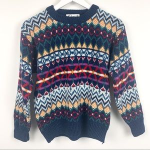 VTG Mademoiselle USA Chunky Stained Glass Sweater